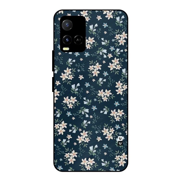 Floral Blue Bloom Metal Back Case for Vivo Y33s