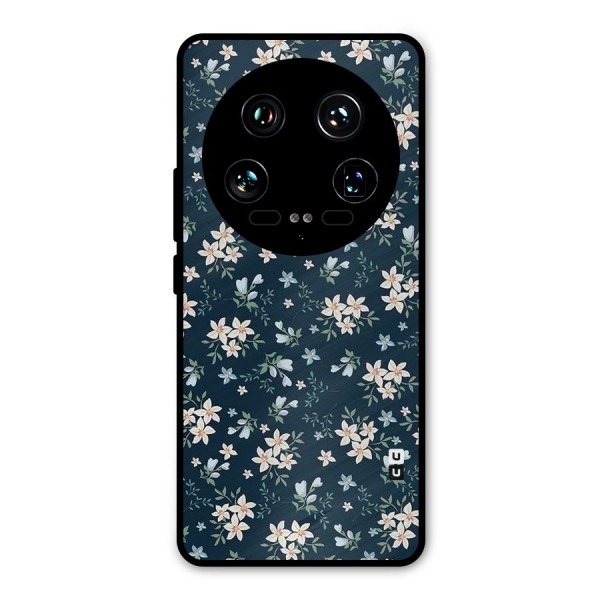 Floral Blue Bloom Metal Back Case for Xiaomi 14 Ultra