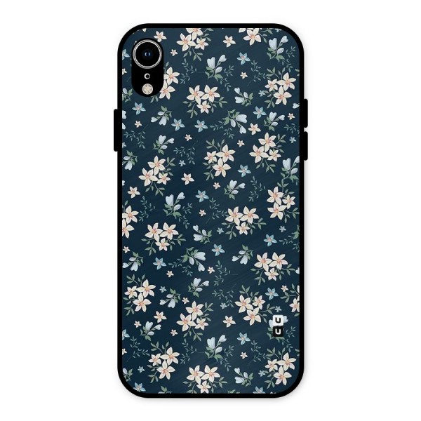 Floral Blue Bloom Metal Back Case for iPhone XR