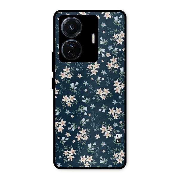 Floral Blue Bloom Metal Back Case for iQOO Z6