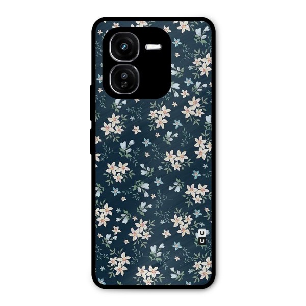 Floral Blue Bloom Metal Back Case for iQOO Z9x