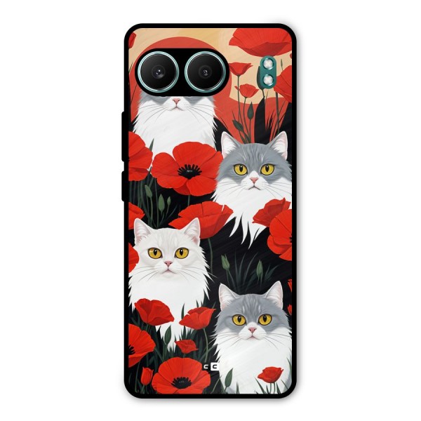 Floral Cat Metal Back Case for OnePlus Nord 4