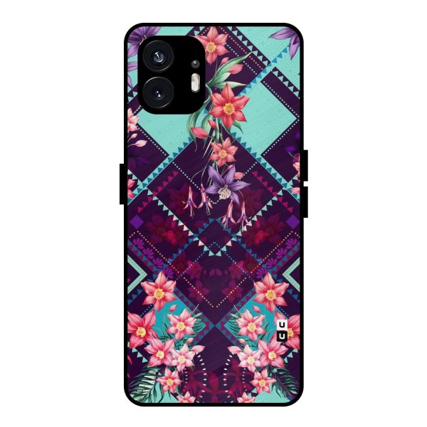 Floral Diamonds Metal Back Case for Nothing Phone 2