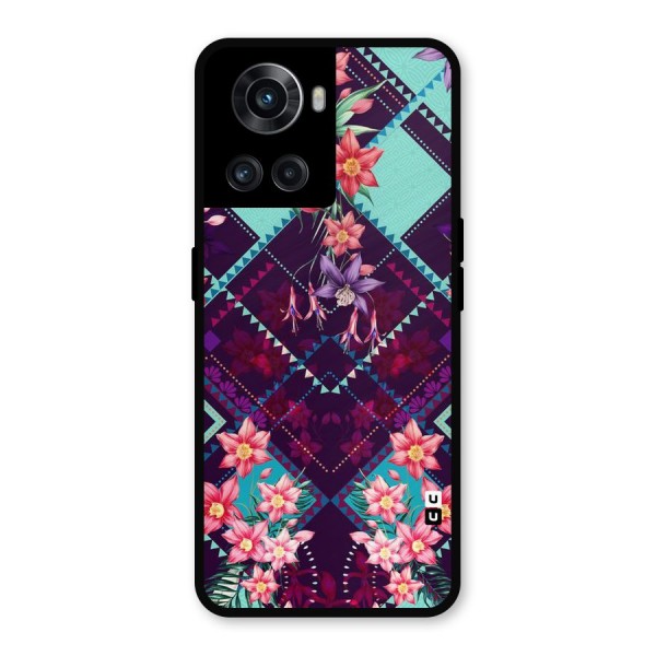 Floral Diamonds Metal Back Case for OnePlus 10R