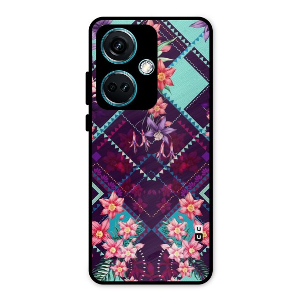 Floral Diamonds Metal Back Case for OnePlus Nord CE 3 5G