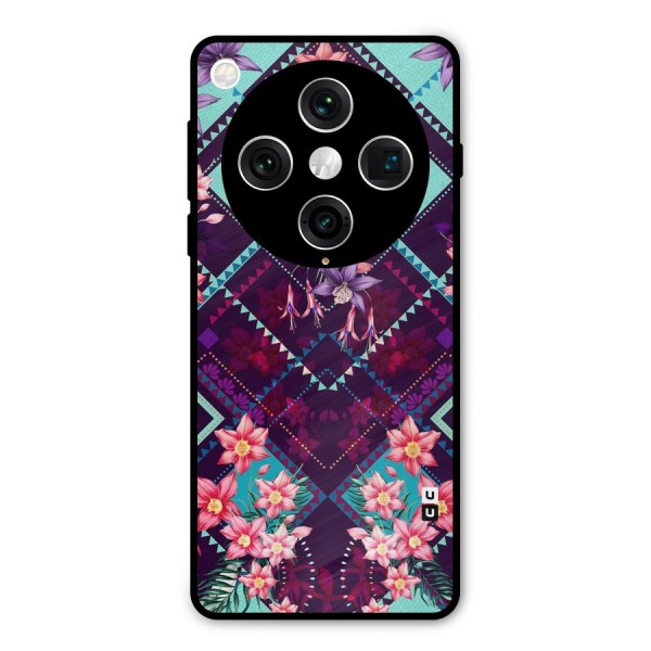 Floral Diamonds Metal Back Case for Oppo Find X8 Pro