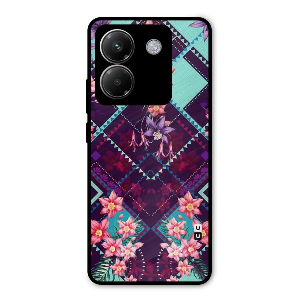 Floral Diamonds Metal Back Case for Poco M7 Pro 5G