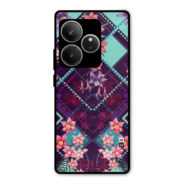 Floral Diamonds Metal Back Case for Realme GT 6