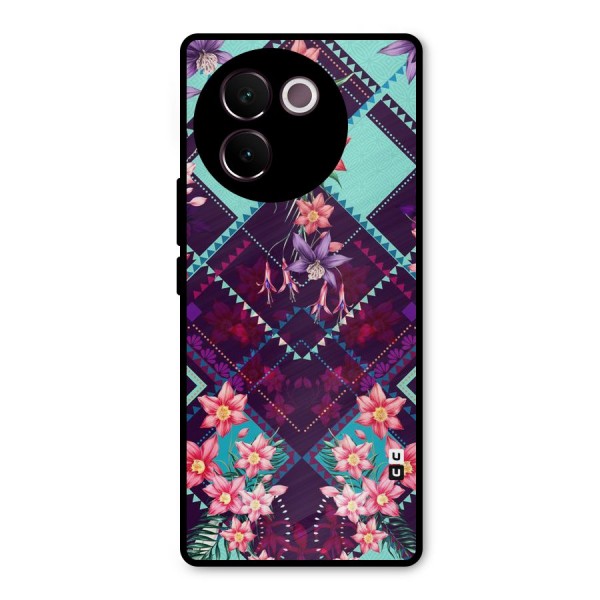 Floral Diamonds Metal Back Case for Vivo V30e
