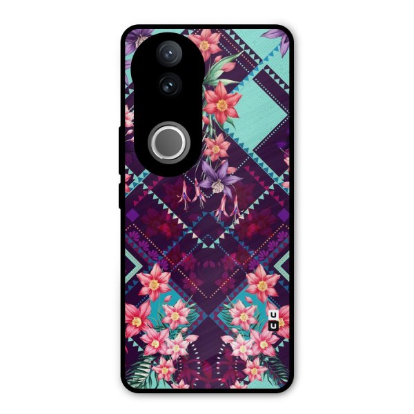 Floral Diamonds Metal Back Case for Vivo V50e