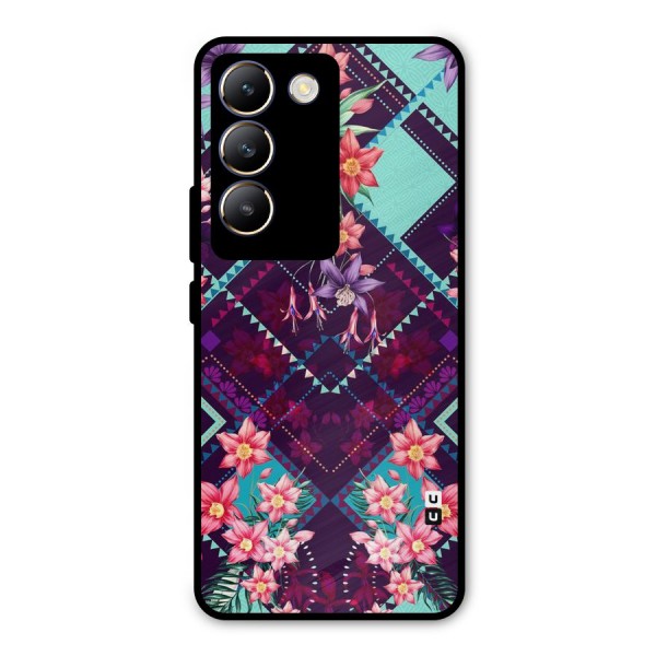 Floral Diamonds Metal Back Case for Vivo Y200e