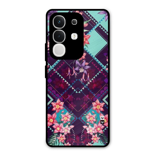 Floral Diamonds Metal Back Case for iQOO Z10x