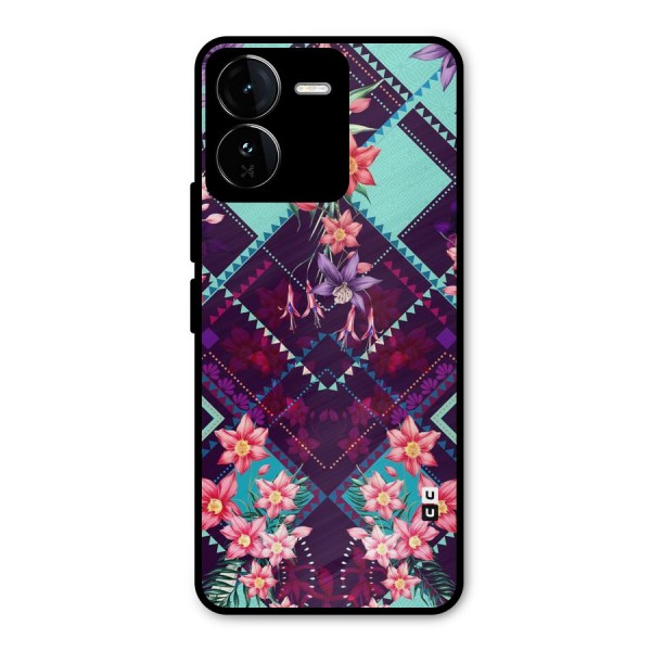 Floral Diamonds Metal Back Case for iQOO Z9