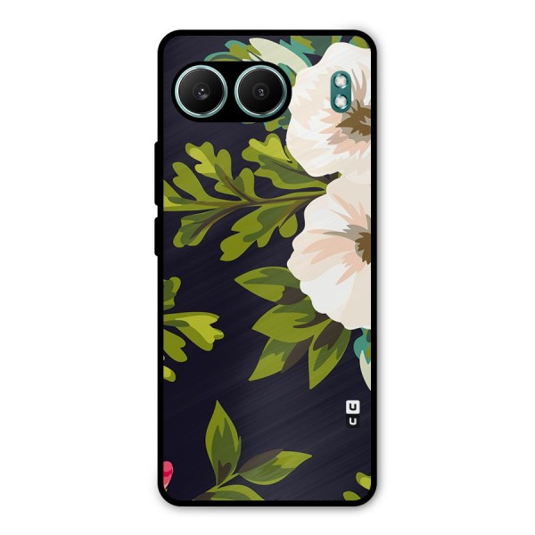Floral Leaves Metal Back Case for OnePlus Nord 4