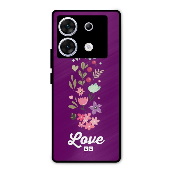 Floral Love Metal Back Case for Infinix Zero 30 5G