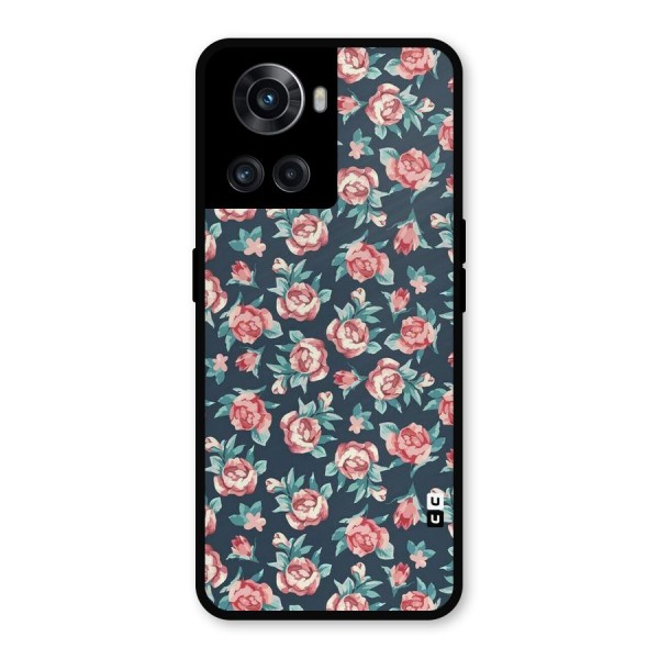 Floral Navy Bloom Metal Back Case for OnePlus 10R