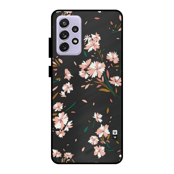 Floral Petals Peach Metal Back Case for Galaxy A72