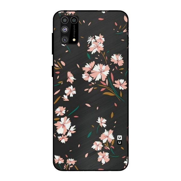 Floral Petals Peach Metal Back Case for Galaxy F41