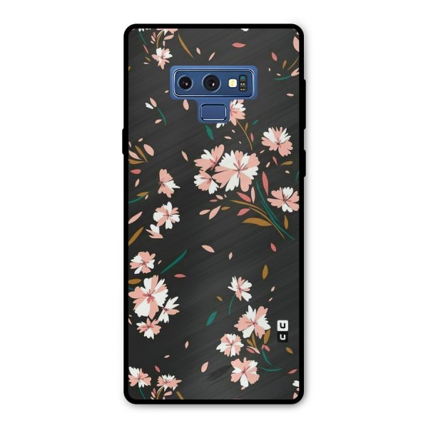 Floral Petals Peach Metal Back Case for Galaxy Note 9