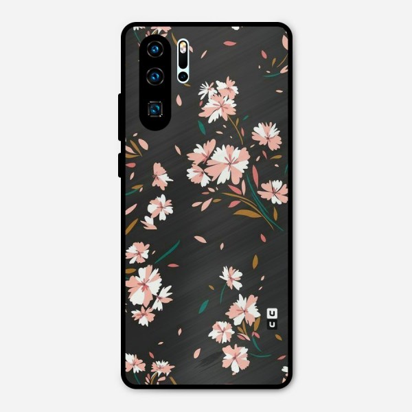 Floral Petals Peach Metal Back Case for Huawei P30 Pro