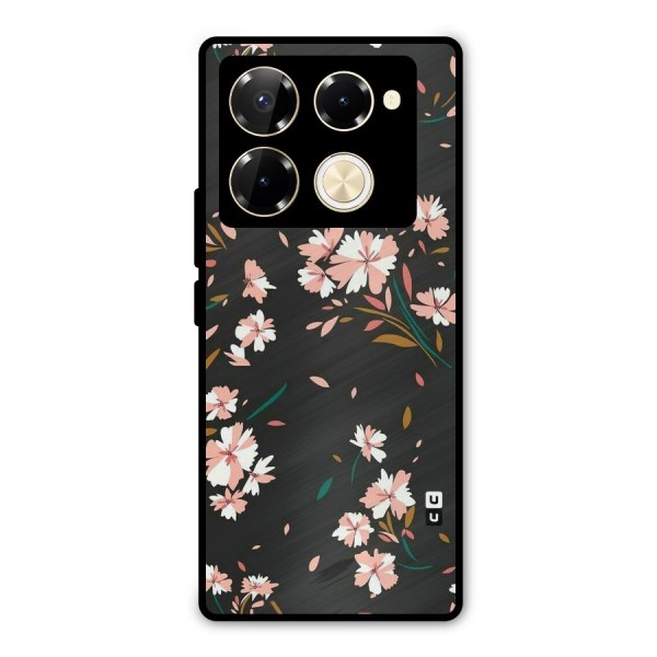 Floral Petals Peach Metal Back Case for Infinix Note 40 Pro