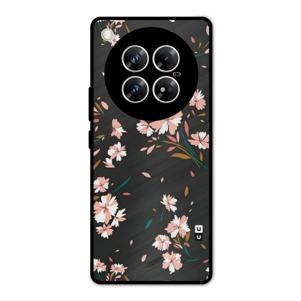 Floral Petals Peach Metal Back Case for Infinix Zero 40 5G