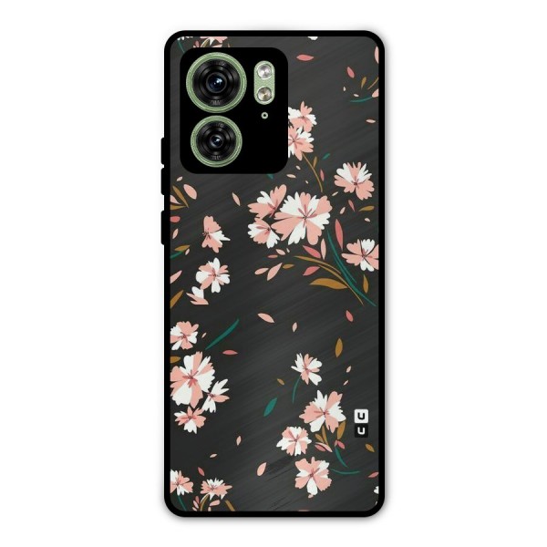 Floral Petals Peach Metal Back Case for Motorola Edge 40 5G