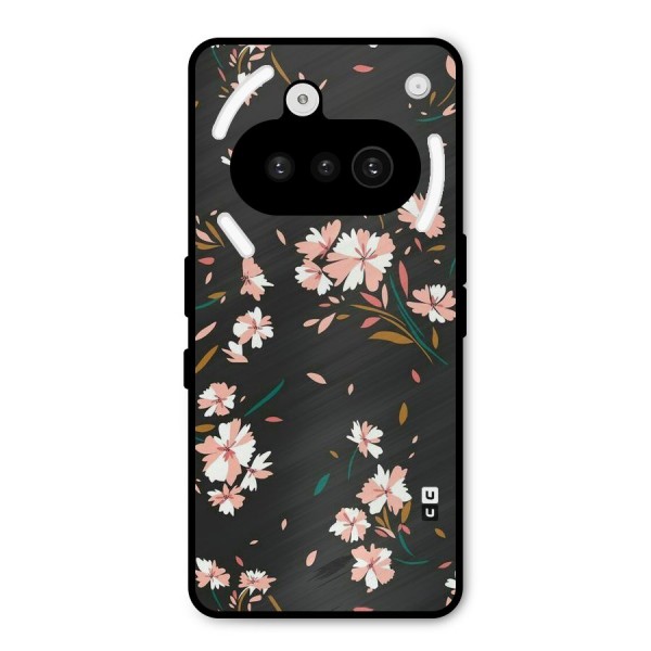 Floral Petals Peach Metal Back Case for Nothing Phone 3a