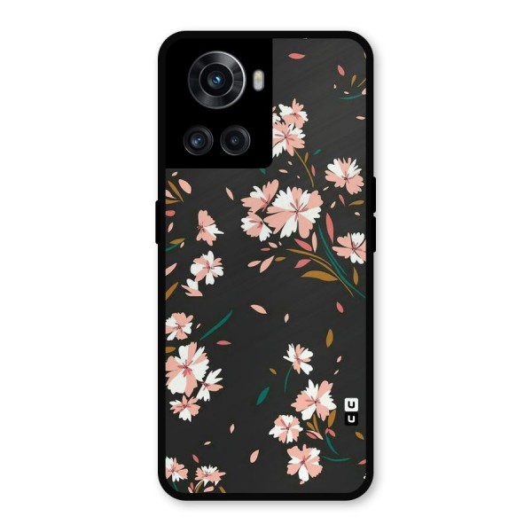 Floral Petals Peach Metal Back Case for OnePlus 10R