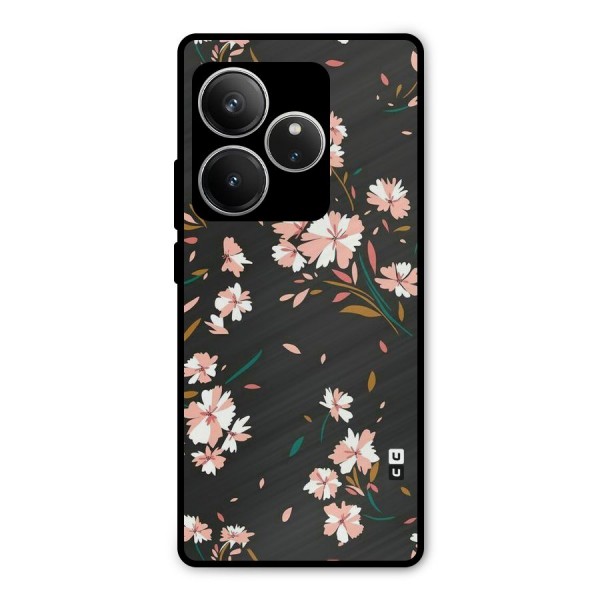 Floral Petals Peach Metal Back Case for Realme GT 6