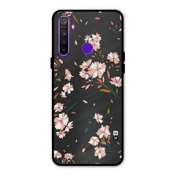 Floral Petals Peach Metal Back Case for Realme Narzo 10