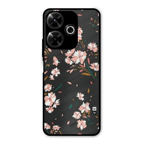Floral Petals Peach Metal Back Case for Redmi 13 5G