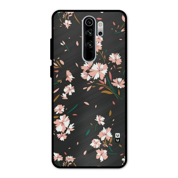 Floral Petals Peach Metal Back Case for Redmi Note 8 Pro