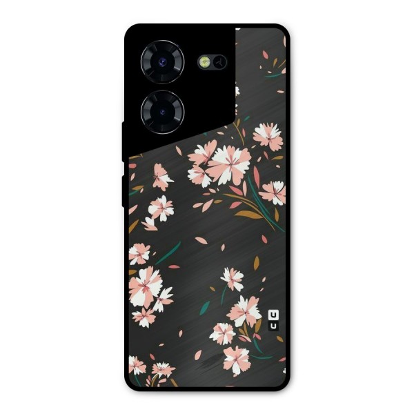Floral Petals Peach Metal Back Case for Tecno Pova 5 Pro 5G