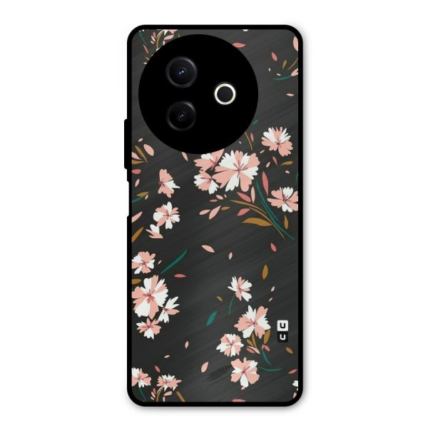 Floral Petals Peach Metal Back Case for Vivo Y39