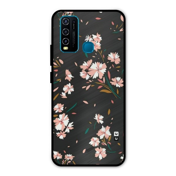 Floral Petals Peach Metal Back Case for Vivo Y50