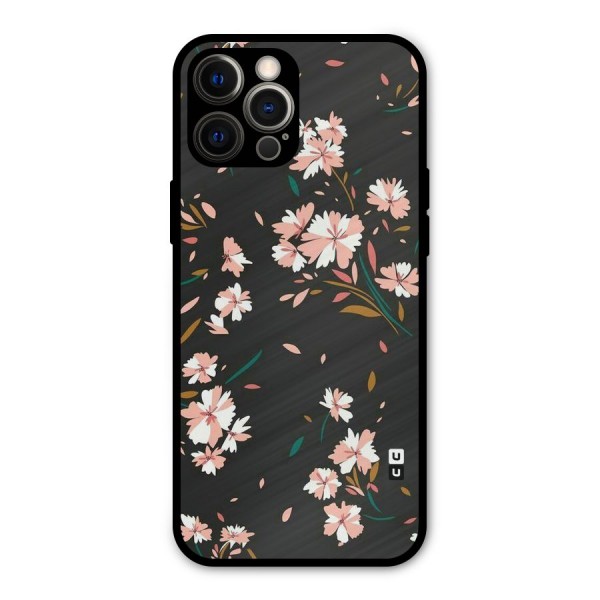 Floral Petals Peach Metal Back Case for iPhone 12 Pro Max