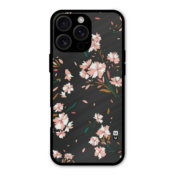Floral Petals Peach Metal Back Case for iPhone 16 Pro Max