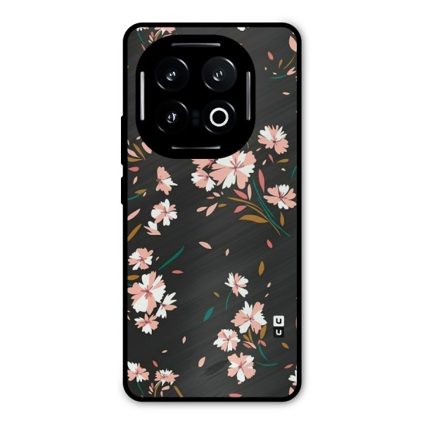 Floral Petals Peach Metal Back Case for iQOO 13