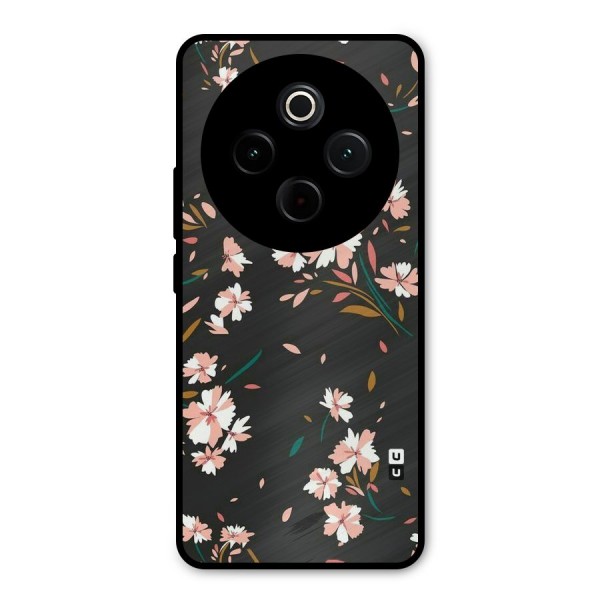 Floral Petals Peach Metal Back Case for iQOO Z10