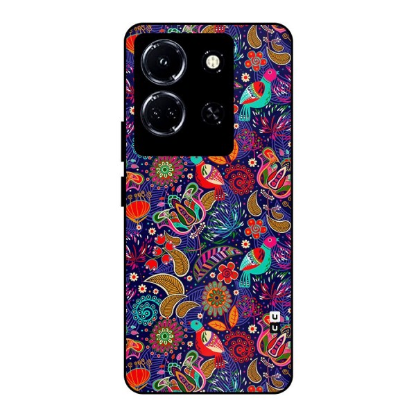 Floral Seamless Pattern Spring Flowers Metal Back Case for Infinix Note 30 5G