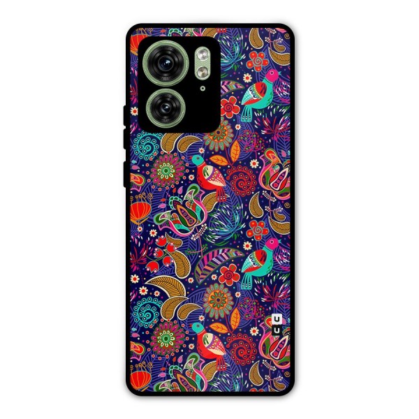 Floral Seamless Pattern Spring Flowers Metal Back Case for Motorola Edge 40 5G