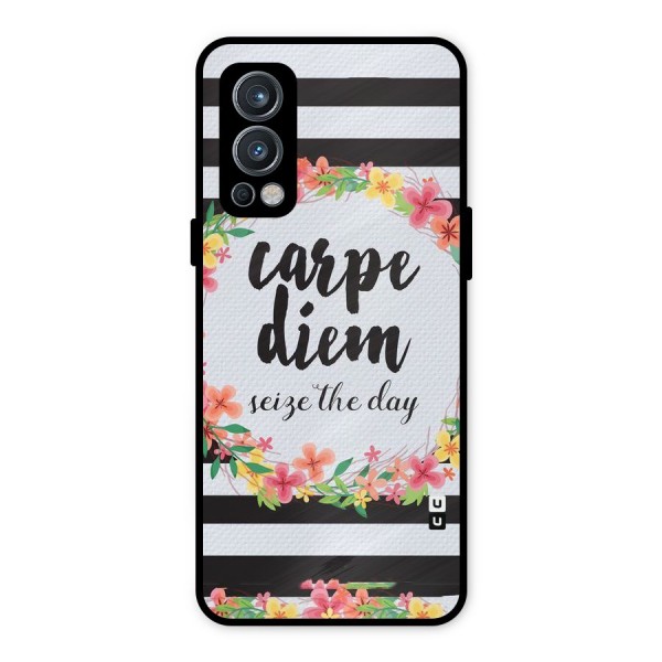 Floral Seize The Day Metal Back Case for OnePlus Nord 2 5G