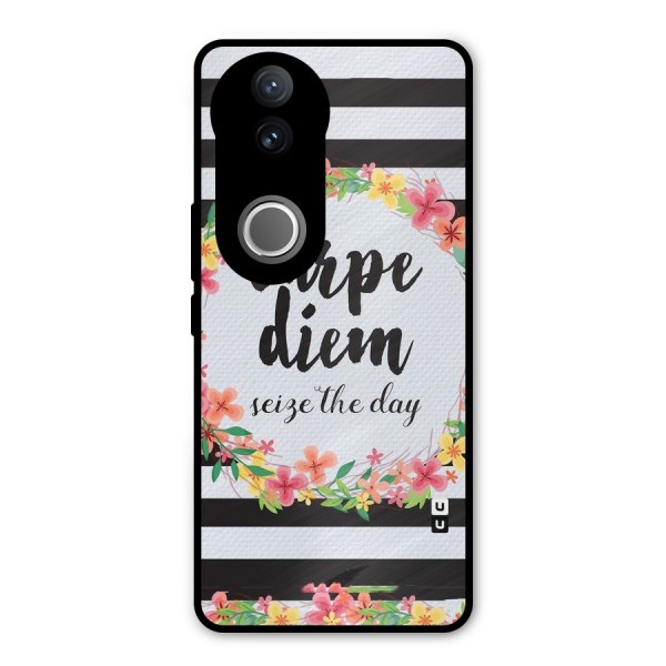 Floral Seize The Day Metal Back Case for Vivo V50e