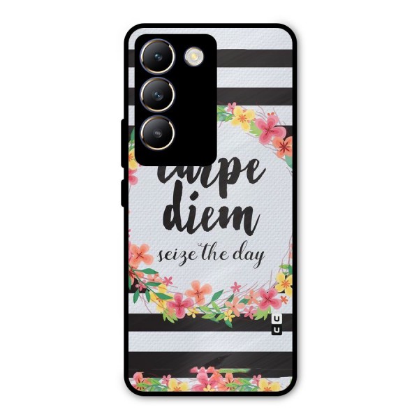 Floral Seize The Day Metal Back Case for Vivo Y200e