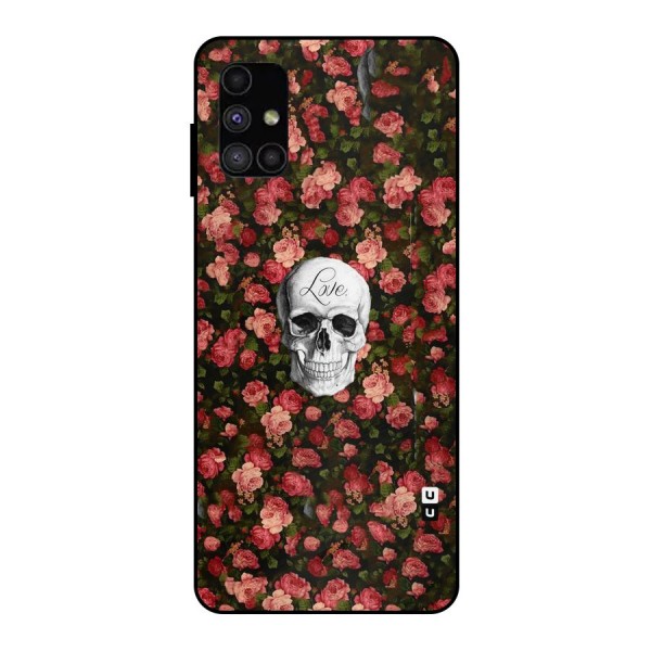 Floral Skull Love Metal Back Case for Galaxy M51
