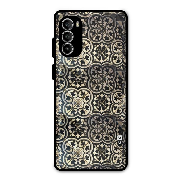 Floral Tile Metal Back Case for Moto G52