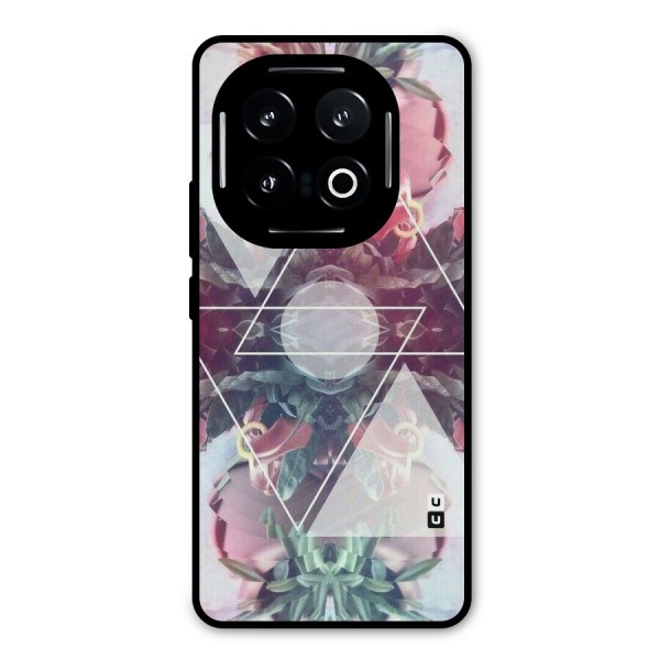 Floral Triangle Metal Back Case for iQOO 13