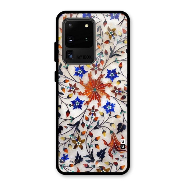 Floral Vintage Bloom Glass Back Case for Galaxy S20 Ultra