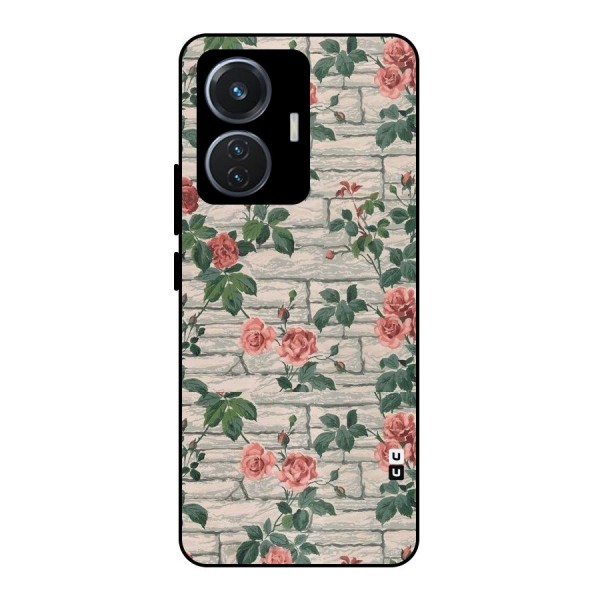 Floral Wall Design Metal Back Case for iQOO Z6 44W
